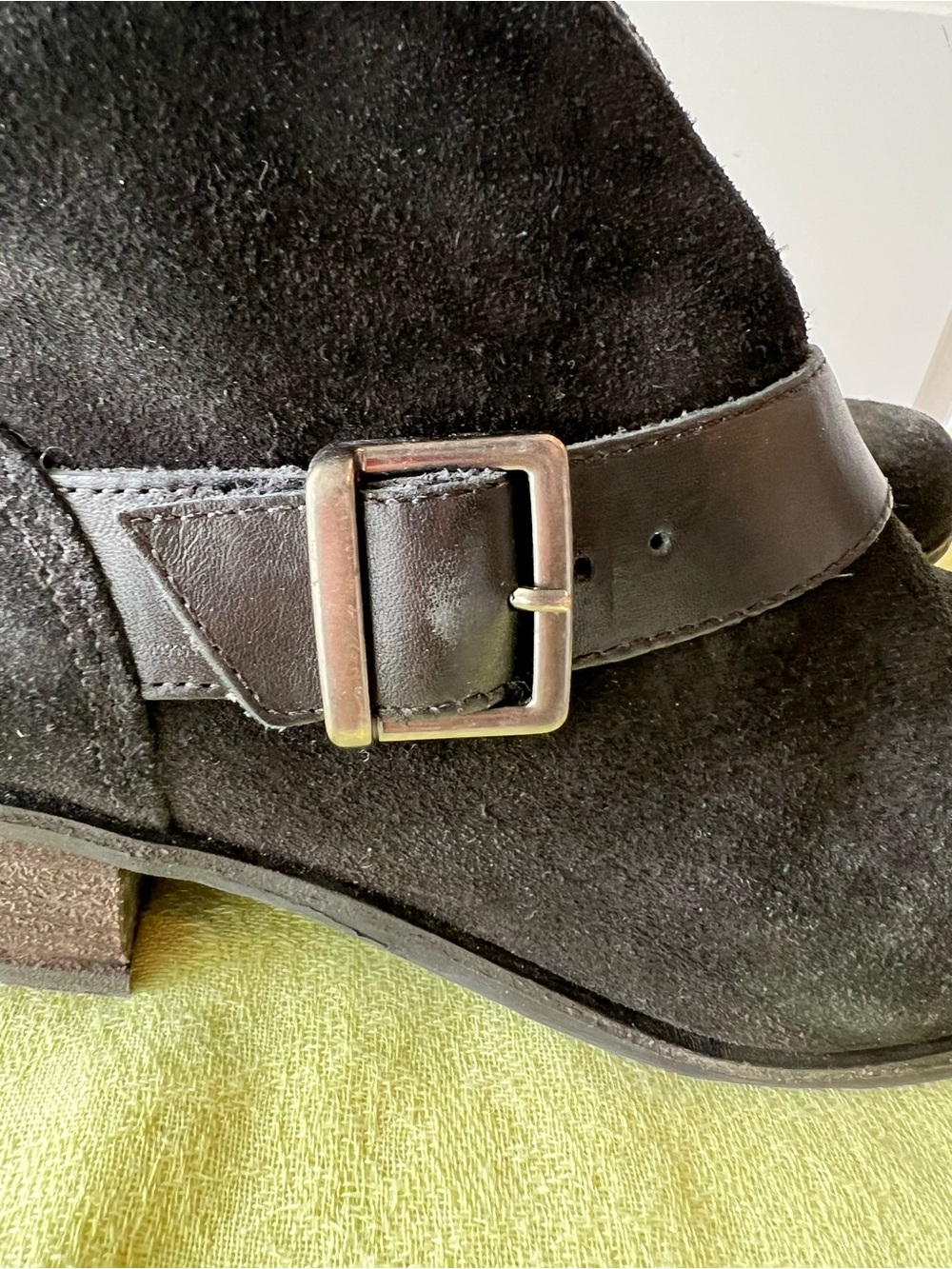 UGG Wright Black Suede Ankle Booties with Buckle Strap. Size 6 - Picture 3 of 10